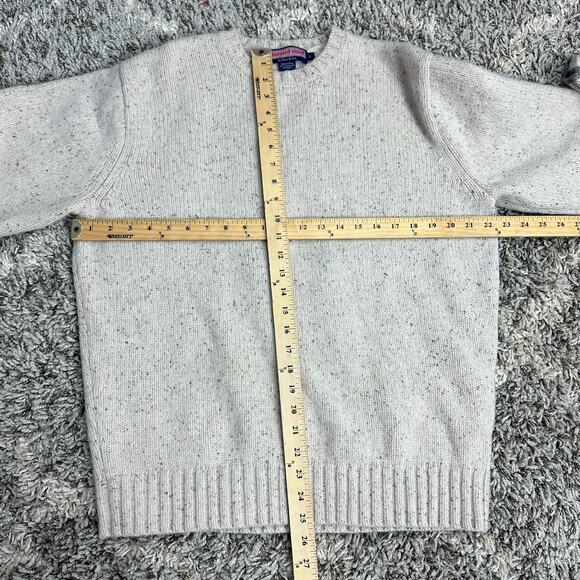 Vineyard Vines Lambswool Quilted Elbow Patch Sweater Oatmeal Men's L Crewneck - Picture 9 of 9